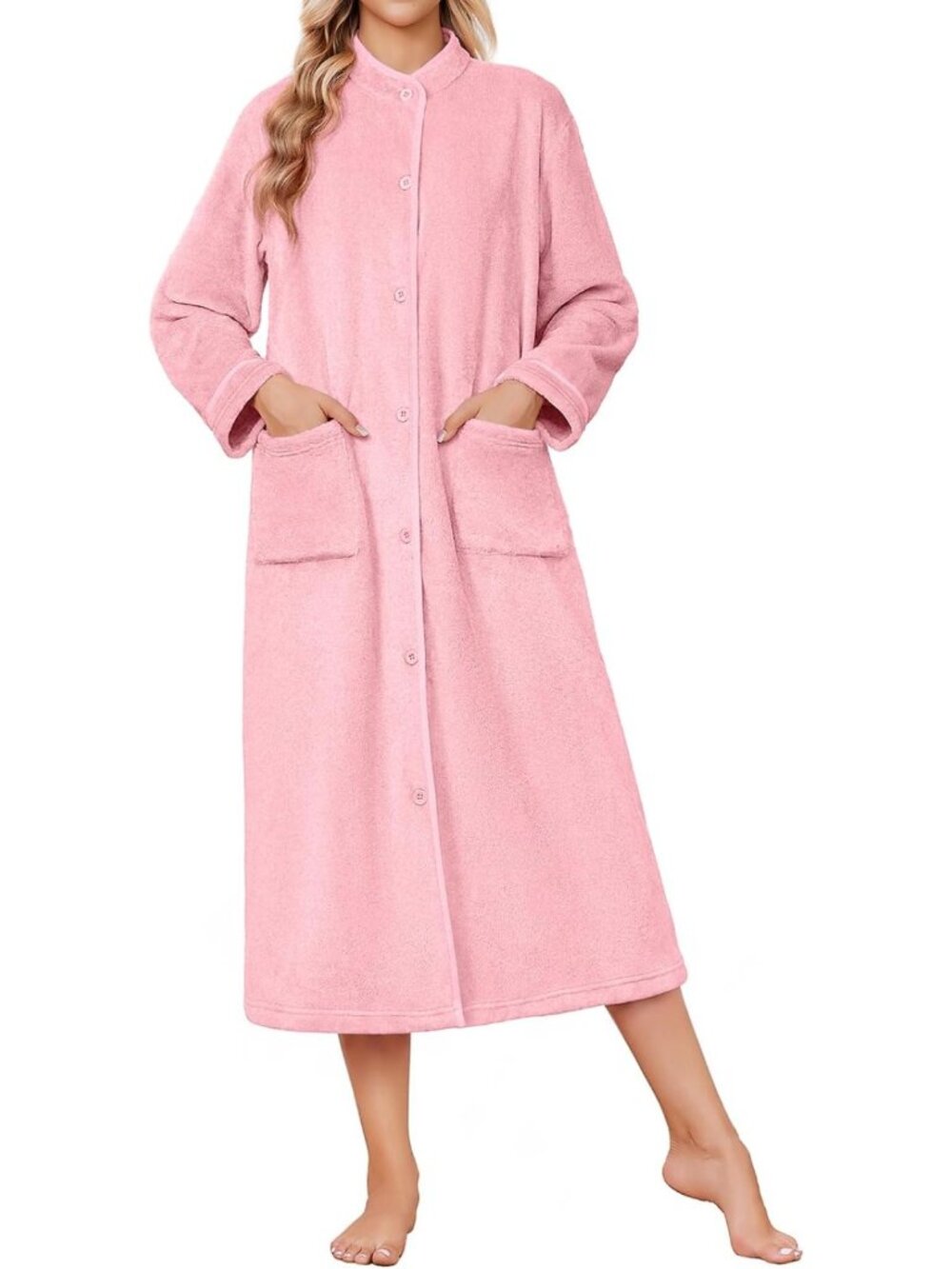 Cozy Plush Fleece Bathrobe for Women | Soft Fluffy Long Robe S-2XL